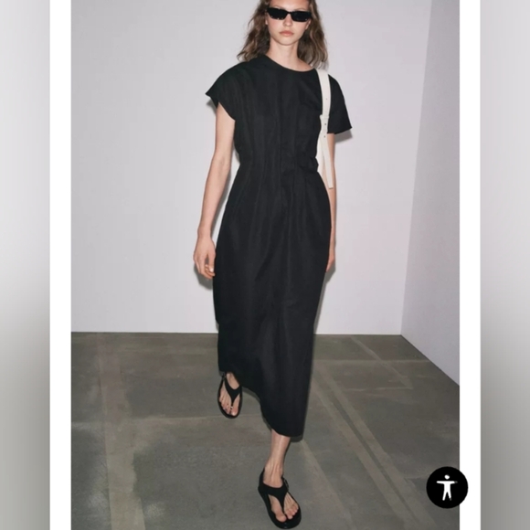 Zara ZW Collection Pleated Midi Dress - Picture 3 of 7